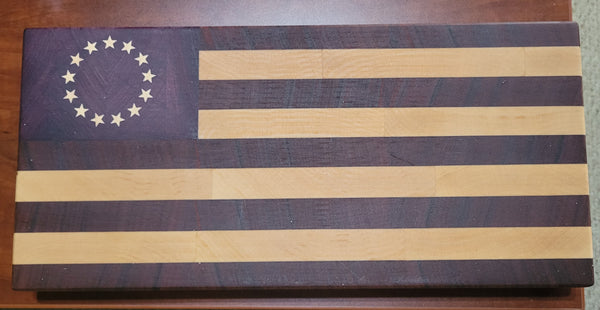 US Flag End Grain Cutting Board - 8x17.75x2 - 13 Stars