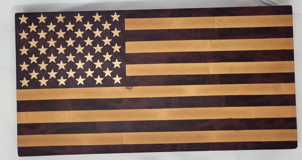 US Flag End Grain Cutting Board - 11.5x22.5x2S