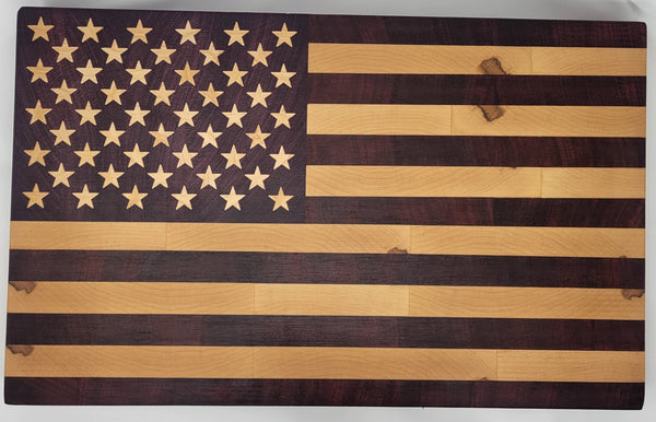 US Flag End Grain Cutting Board - 11.75x19x1.75